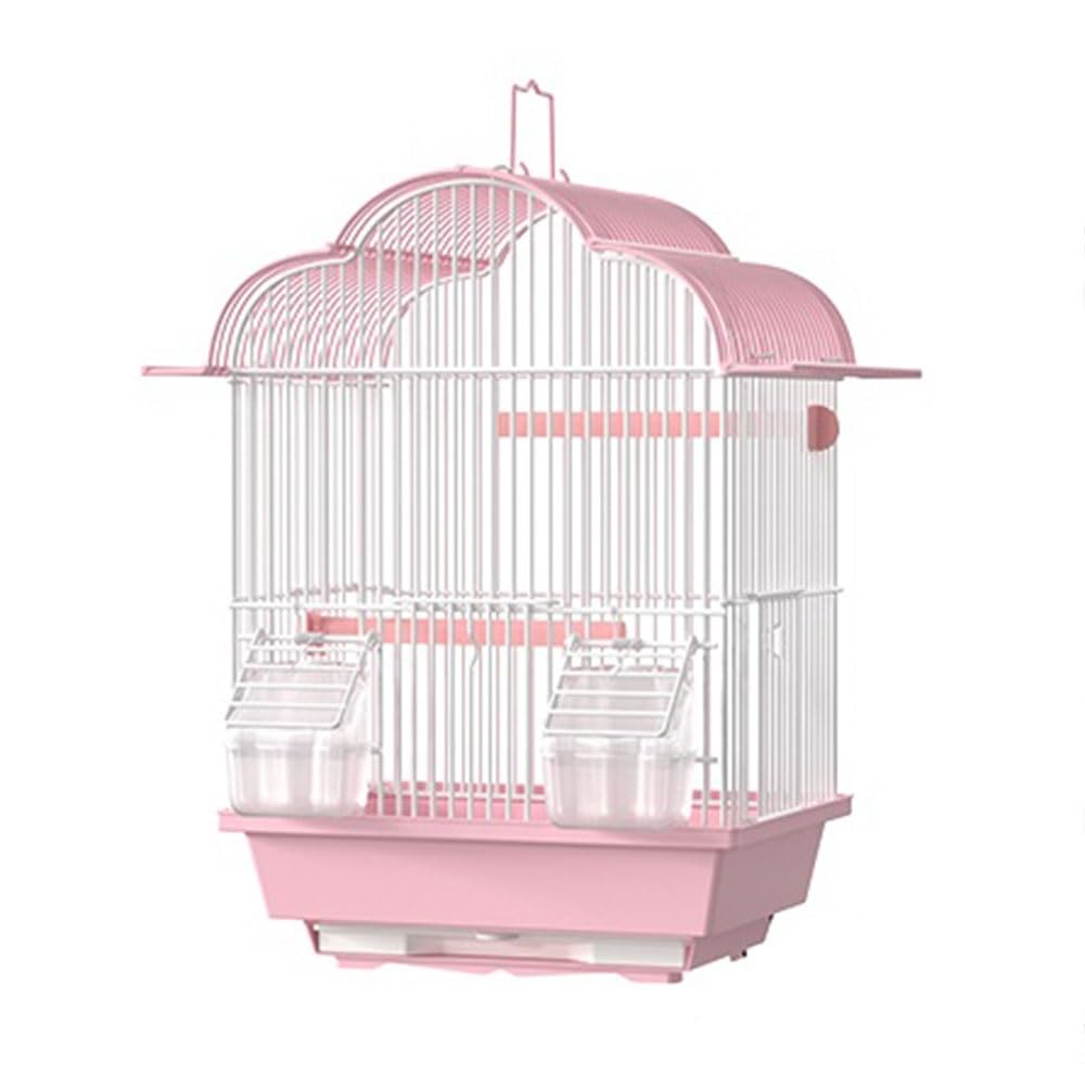 Jaula para pájaros, Jaula para Loros, casa para pájaros, Villa, cajón, chasis, Puertos de expansión, asa, cacatúas, periquitos, gorriones de Java, Jaula de Viaje para pájaros (Rosa, pequeña)