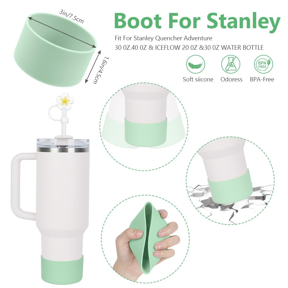 Set Accessori Per Stanley Cup - 2 Coperture Per Cannuccia, 6 Tappi In Silicone Antiperdita, 1 Custodia Protettiva (per 30-40 Oz) - copertina