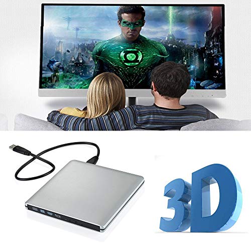 Xglysmyc USB 3.0 External Blu-ray CD DVD Drive,Portable Ultra-Thin 3D Blu-ray Player DVD+/-RW Burner Writer Reader for Laptop Notebook PC Desktops Support Windows XP/Vista/7/8/10, Mac OSX -Silver - Thumbnail 7