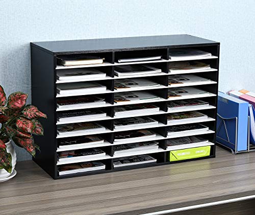 Easypag Wood File Organizer Mail Sorter Center Magazine Holder Paper Storage Cabinet Classroom Keepers Mailbox For Home & Office,27 Slots #TOP2