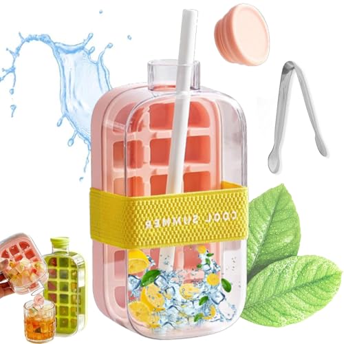 Hielera Botella 2 en 1 con Tapa y Pajilla 800ml Rosa miniatura 1