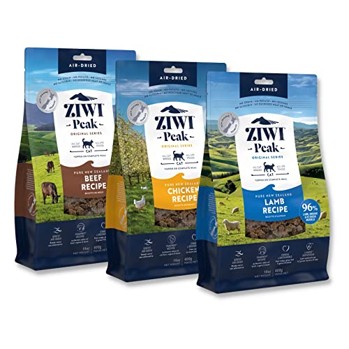 Bundle Of Ziwi Peak Air-Dried Cat Food – All Natural, High Protein, Grain Free & Limited Ingredient With Superfoods (Beef, 14Oz + Lamb, 14Oz + Chicken, 14Oz) #TOP30