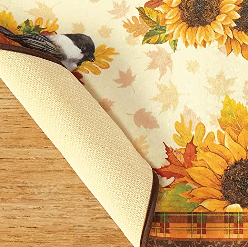 Collections Etc Fall Chickadee Skid-Resistant Runner Rug #TOP2