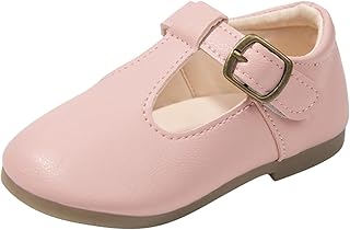 Sapatos femininos pequenos sapatos de couro sapatos únicos sapatos de dança infantis sapatos de desempenho meninas tênis cunhas meninas (rosa, 12,5 criança pequena)