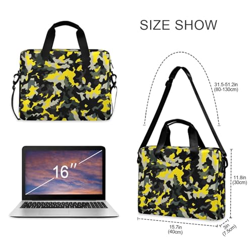 Maletín portátil para laptop 15.6 pulg negro y amarillo miniatura 5