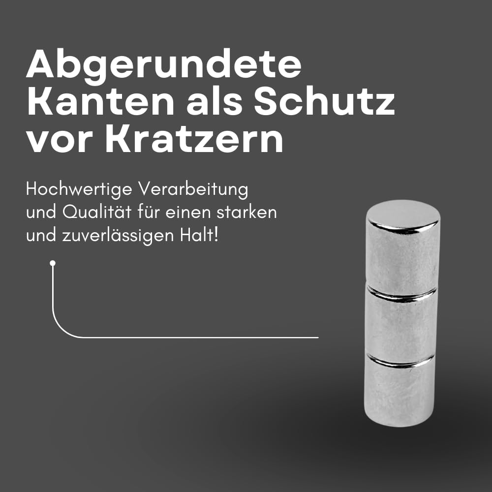 Strong Magnets Neodym Magnet - Rund 10 x 10 mm - 200 Stück - Extra stark, hält bis 3,6kg - Für Magnettafel, Kühlschrank, Whiteboard, Pinnwand, Büro