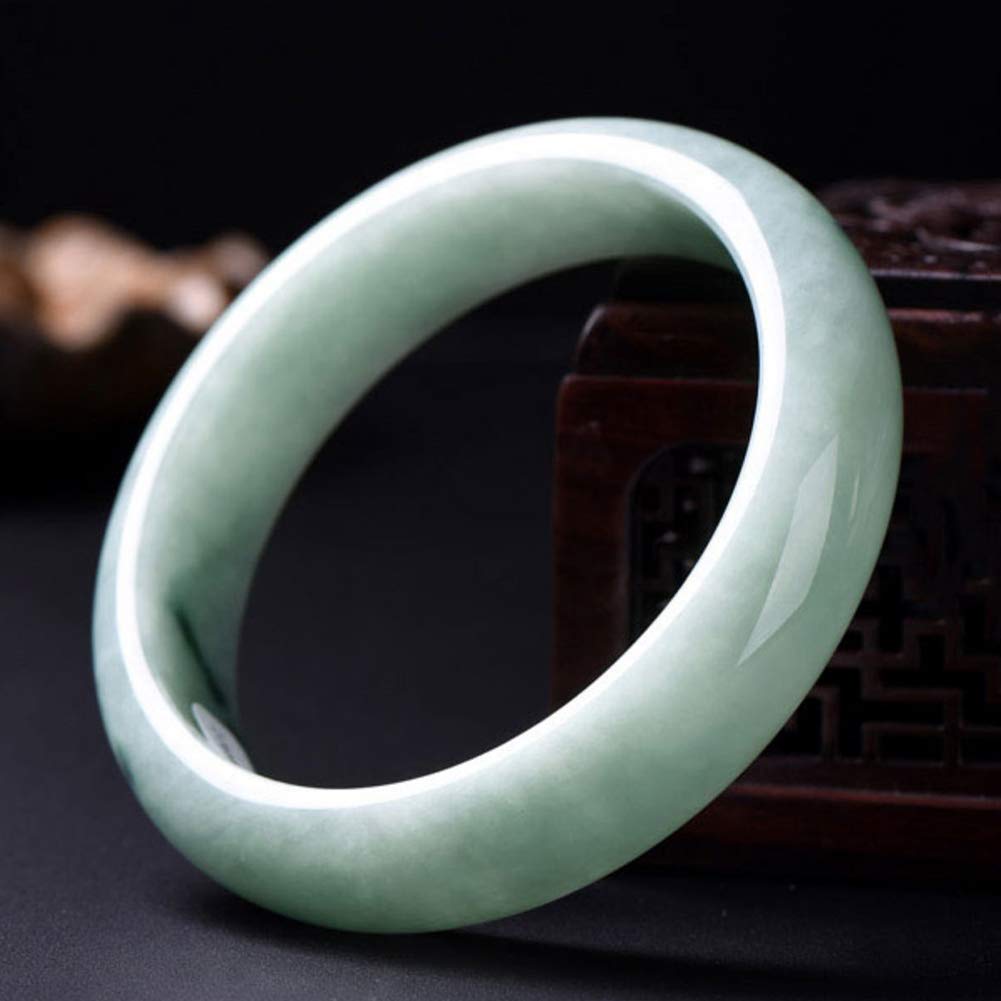 Brazalete de Jade Natural Hecho a Mano Bangle Mujer Charm Fashion Bracelet Jewelry para Abuela Amante Novia,Natural,54-56mm