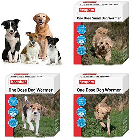 Beaphar One Dose Wormer Small Medium and Large Dogs Dog Worming Tablets (Large Dogs 20-40 kg)