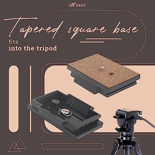 Image of HIFFIN Aluminum Tripod, Universal Lightweight Tripod with Carry Bag for All Smart Phones, Gopro, Cameras (Black) (880 Quick Release Plate)