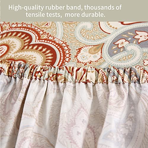 Winlife Queen Fitted Sheet Only - 100% Long Staple Cotton - Deep Pocket Fits Mattress Upto 18 Inches - Bohemian Paisley Printed Fitted Sheet (Camel Paisley) #TOP3