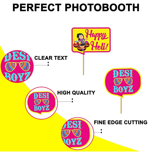 Image of Party Propz Colorful Holi Props and Banner for Decoration - 11Pcs Holi Decoration Items for Home, Office, Party (Cardstock)