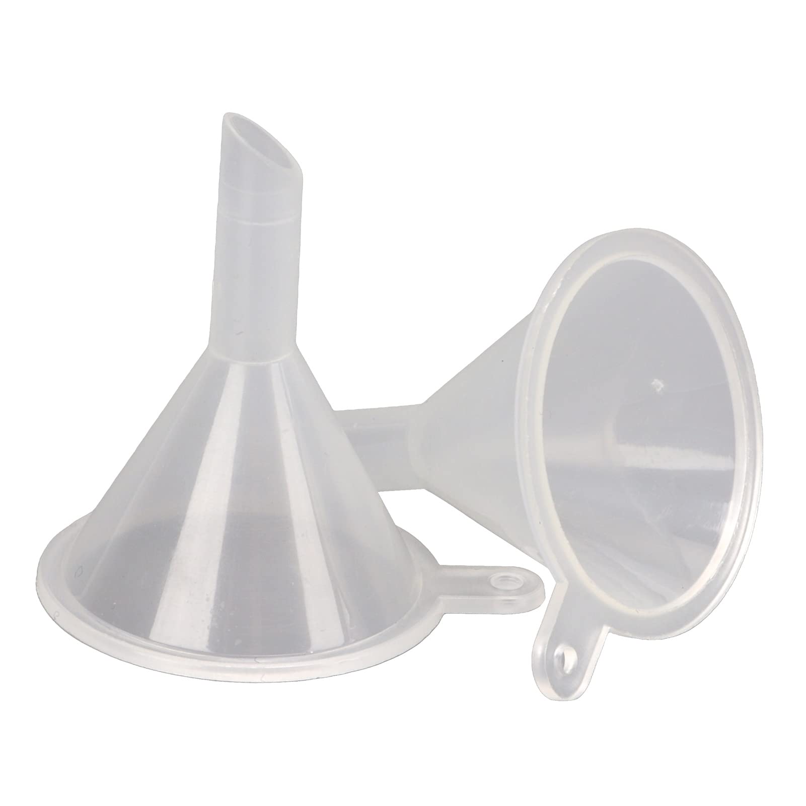 Tomotato 2Pcs Mini Clear Funnel, Portable, Transparent, for Lab Bottle, Perfumes, Liquid, Spices