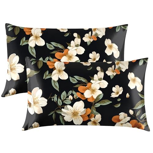 EXQ Home Satin Pillowcase for Hair and Skin King - Printed Night Bloom