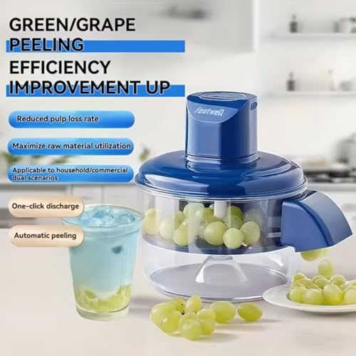 Image of Featwell Electric Grape Peeling Machine, Automatic Vegetable Peeler for Grape Cherry & Garlic Tomato, 20-Second Fast Peeling, Rechargeable & Easy Wash, for Home and Commercial Kitchens