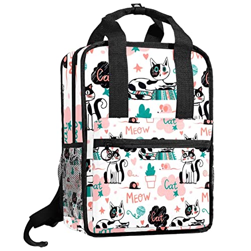 Sac à dos garçon ajustable chat et rat, petit sac école maternelle et loisirs taille unique