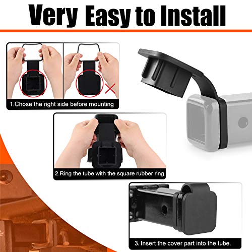 Czc Auto 2 Inch Trailer Hitch Cover Plug Cap Insert, Receiver Tube Cover 2 Inch Black Receiver Hitch Cover For Toyota Mercedes Mopar Audi F150 Ford Gmc Truck Chevy Jeep Lexus 4Runner Porsche #TOP5