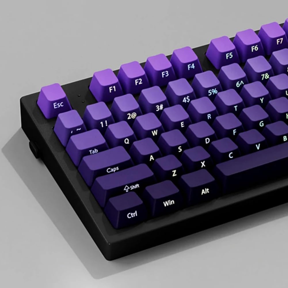 Gradient Double Coup Violet PBT Keycap Backlit Keycap 130 Key Full Keycaps Set pour Clavier Mécanique