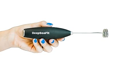 DeepSeaFit Supplement Mixer| Hand-Held| Batteries Included| Black|Double Whisk