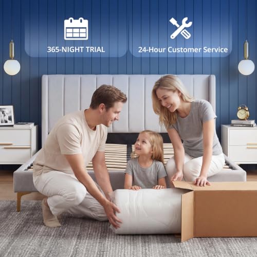 Image of Juego 12 Inch Queen Mattress ，Cooling Hybrid Mattress for All Sleepers | Medium Firm Memory Foam & Individual Pocket Springs for Improve Sleep & Pressure Relief, Breathable & Skin-Friendly Cotton