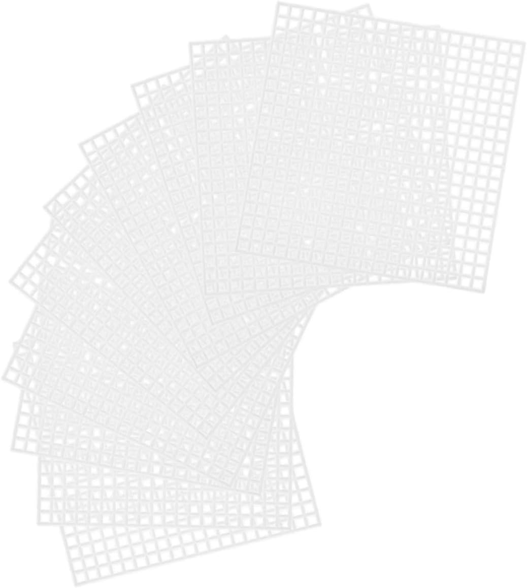 MINAOLULUS 10pcs Plastic Mesh Sheets for Crafts Reusable Embroidery Grid Pads Multi-Function Sewing Accessories for Bag Making and Quilting Projects