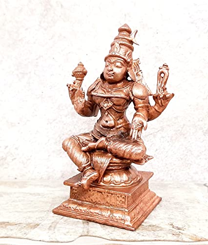 Image of Copper Idols of god Bhuvaneshvari 4.3 inches, 500 Grams, Patina Antique Finish, Pack of 1 Piece