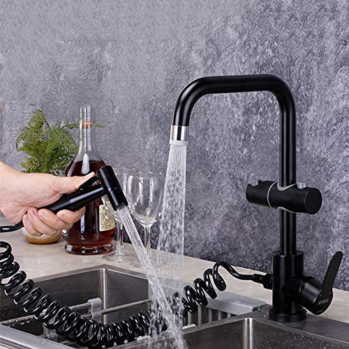 Grifos de cocina giratorios con pistola de aerosol multifunción de acero inoxidable