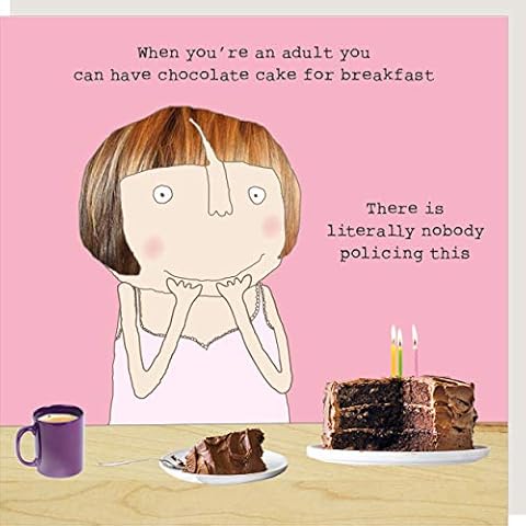 Rosie Made A Thing Chocolate Cake for Breakfast Card Humour Greeting Cards GF343 Cover