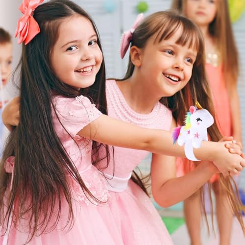 Pulseras de peluche de unicornio ORFOFE con dos unidades para fiestas 6