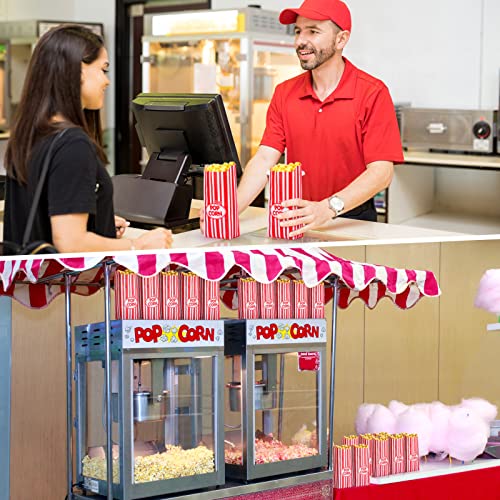 Image of Sherr 1000 Pcs 1oz Popcorn Bags Bulk Red Retro Stripes Disposable Popcorn Bags for Movie Nights Circus Carnival Party Favors Birthday Party Event Supplies Machine Accessories
