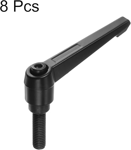 Vista 45 de HARFINGTON 8 manijas de palanca de sujeción ajustables M8 x 0.787 in roscas macho perillas de tornillo giratorio bloqueo de trinquete de liberación