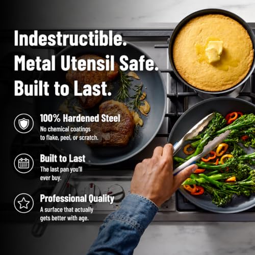 Image of Misen Deeper Carbon Nonstick Skillet - Nitrided Carbon Steel - 10 Inch