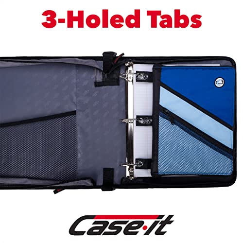 Image of Case It Tablet Binder Accessory, Padded Tablet with 3 Steel Grommets,fits Any Standard 3 Ring Letter Size Binder, Mesh Pocket on Front, Zipper Closure,TBT-100, Red