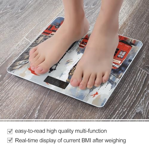 Balanza digital de vidrio templado London para baño miniatura 5