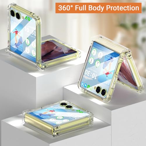 Image of Kapa Clear Airbag with Hinge Protection Back Case for Samsung Galaxy Flip7 / Z Flip 7 | Transparent Shockproof Slim Hard Protective Cover (Clear)
