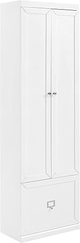 Crosley Furniture Harper - Armario de almacenamiento convertible con ganchos para colgar abrigos, color blanco