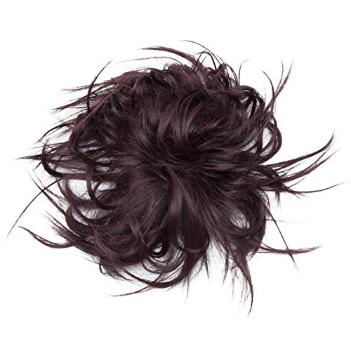 Fluffy Tousled Scrunchy #2/110 Dark brown mix wine red