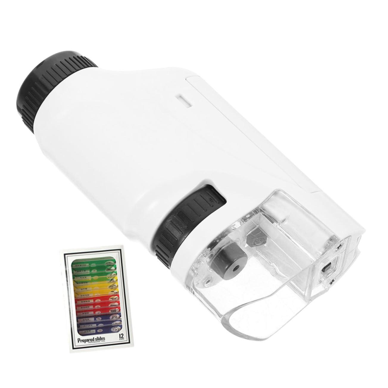 Toddmomy Boys and Girls's Microscope 60x-120x High Definition Magnification Portable Boys and Tool White and Color Specimens No Battery