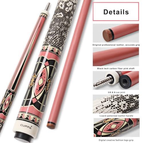 Taco de billar de fibra de carbono para mujer color rosa miniatura 2