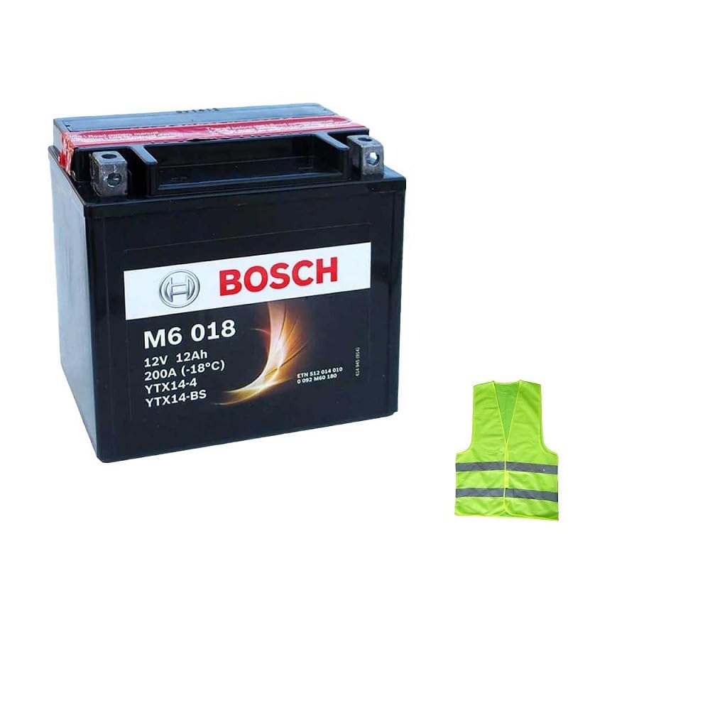COMPATIBILE CON BMW R GS 1200 per anno 2004 al 2012 BATTERIA BOSCH YTX14-BS M60180 PRONTA PER L’UTILIZZO GIA’ CARICA BATTERIE 12AH AMPERE 12V 152X88X147MM