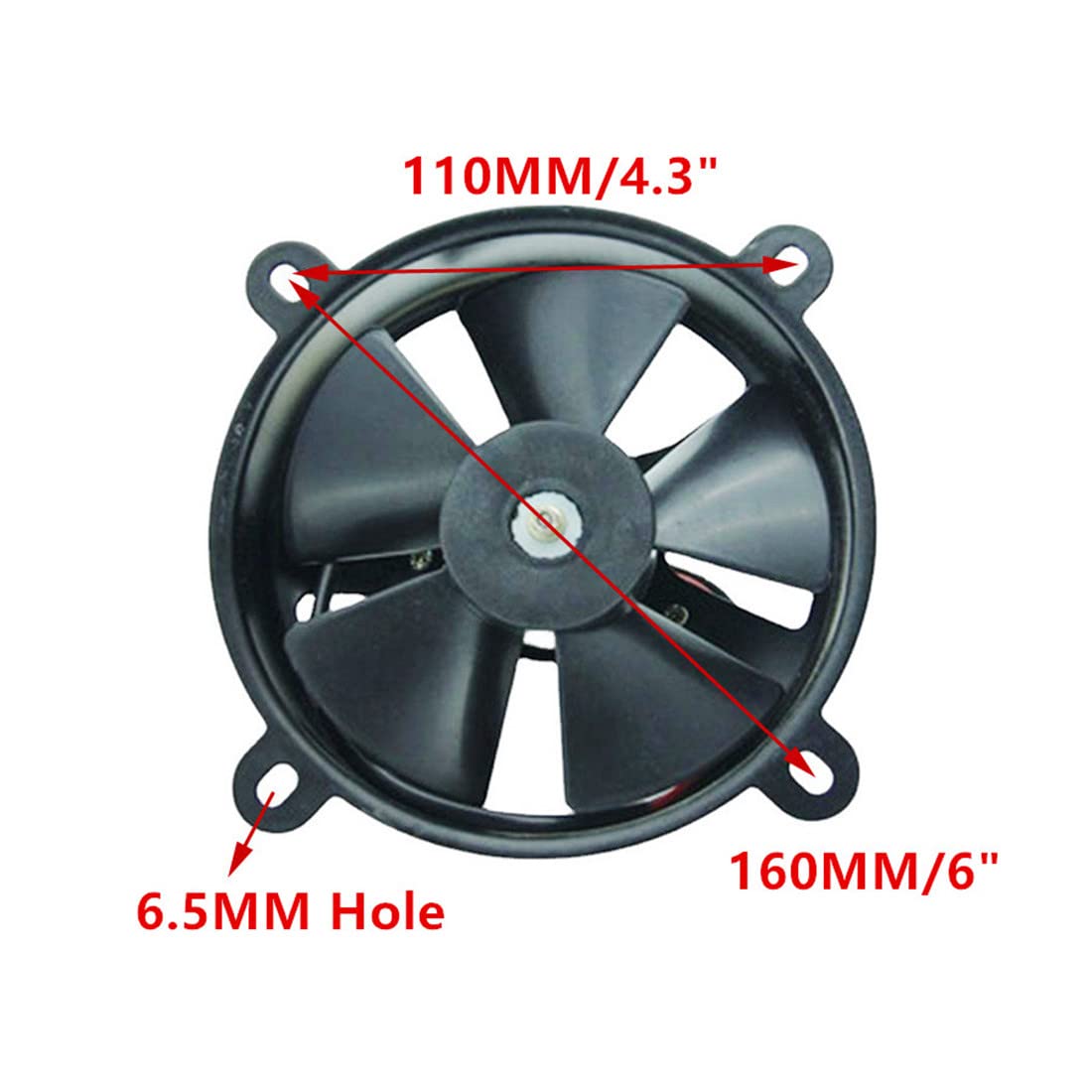 6 "12V universal motocicleta delgada eléctrica radiador ventilador montaje tanque de agua piezas para 150cc 200cc quad Dirt Bike ATV