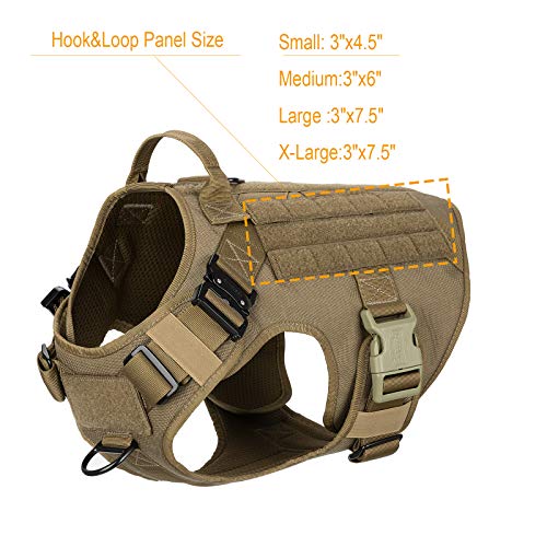 ICEFANG Tactical Dog Harness,Large Size, 2X Metal Buckle,Working Dog MOLLE Vest with Handle,No Pulling Front Leash Clip… - Image 4