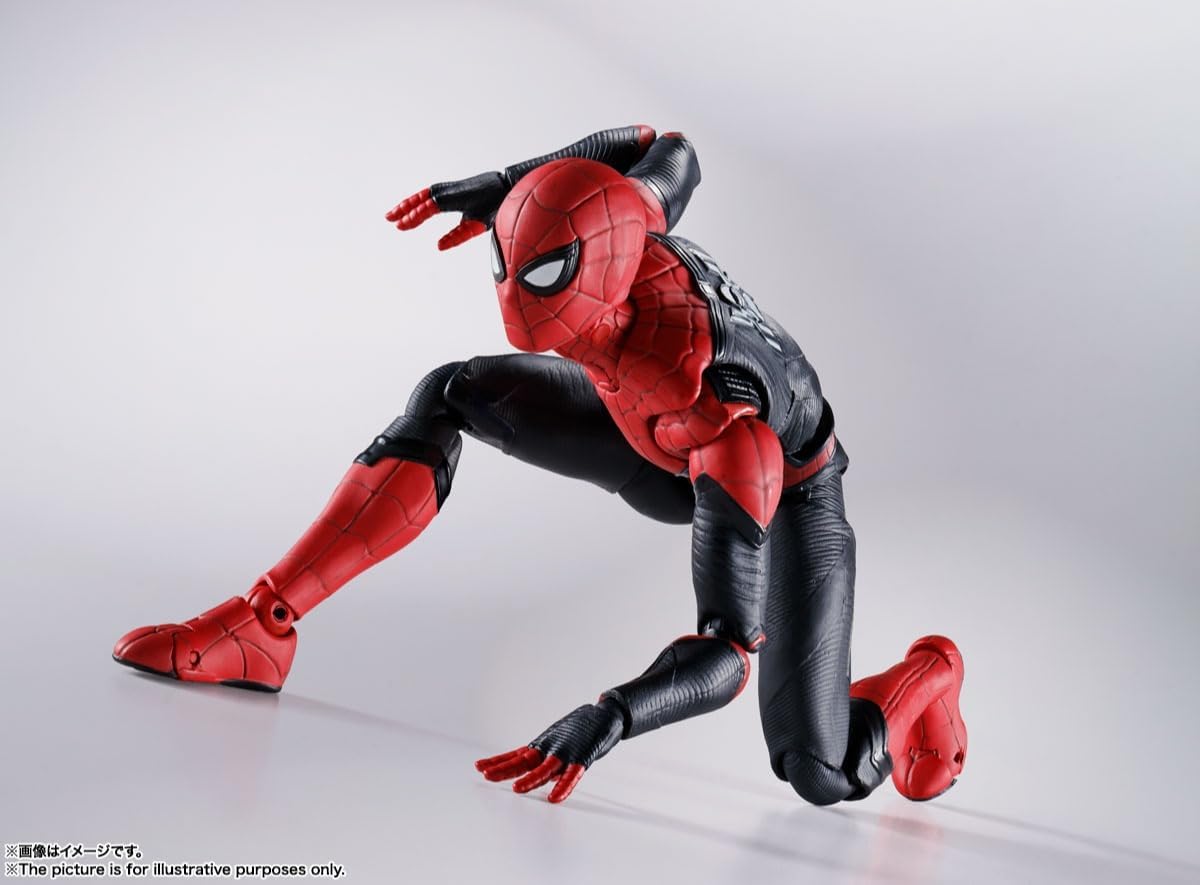 TAMASHII NATIONS S.H. Figuarts Spider-Man Upgrade Suit (Spider-Man: No Way Home) Action Figure, Blue, Red, Black with Gold Accents, Approx. 5.9 inches (150 mm), PVC