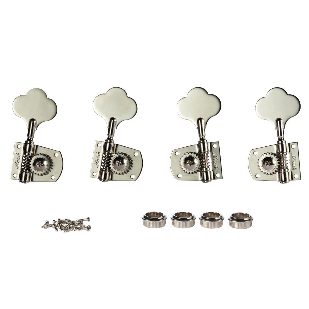 KAISH Nickel 2+2 Cloverleaf Bass Tuners Bass Tuning Machines Bass Tuning Keys for Standard/Highway One Series Jazz J Bass/Precision P Bass