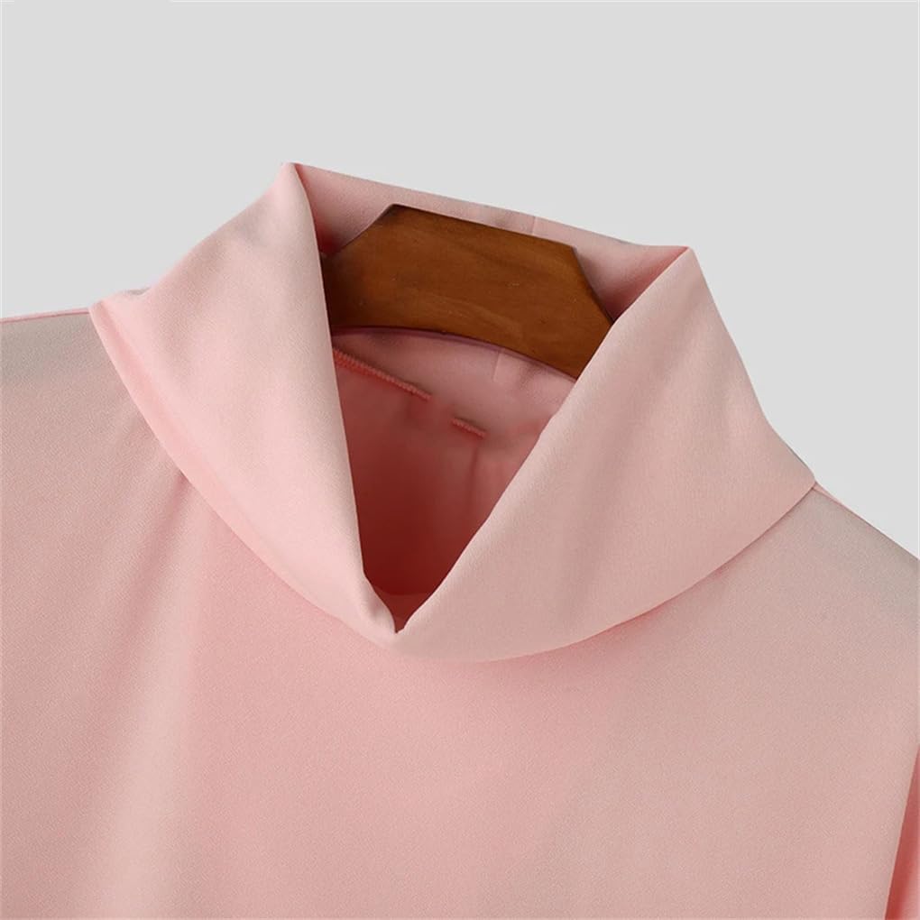 Men's High Neck Bright Color Casual Pullover Sweater Solid Color Casual Loose Oversized Sweater