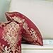 CaliTime Throw Pillow Covers Pack of 2 Supersoft Vintage Damask Fabric Floral Design Cushion Cases Shells for Couch Sofa Home Decor ﻿18 X 18 Inches Deep Red