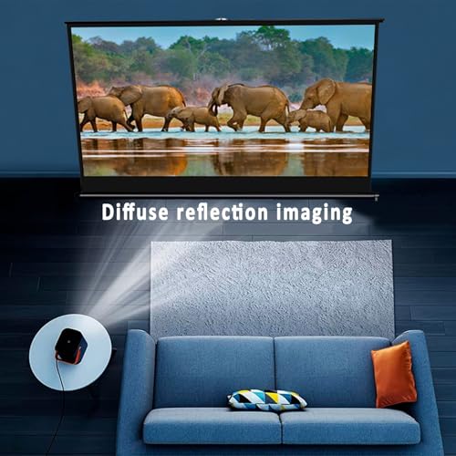 Pantalla portátil 4K 16:9 para proyector, pantalla manual enrollable 4:3, con bolsa de almacenamiento, pantalla HD enrollable sin agujeros para cine en casa, viajes y presentaciones de oficina miniatura 2