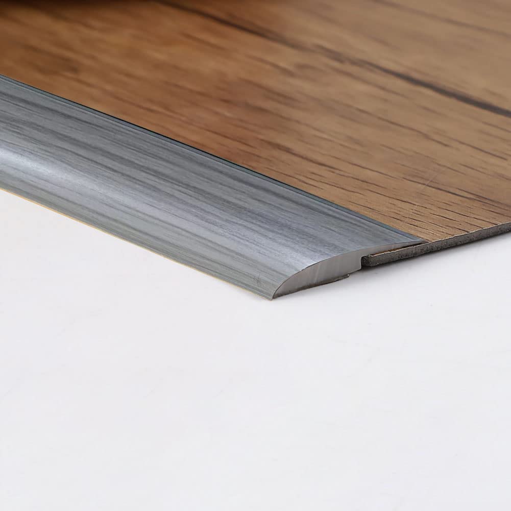 2M Self Adhesive Carpet Edge Strip PVC Floor Transition Trim Laminate Door Threshold Strips Edging Trim <5mm Threshold Transition,Grey Wood Grain