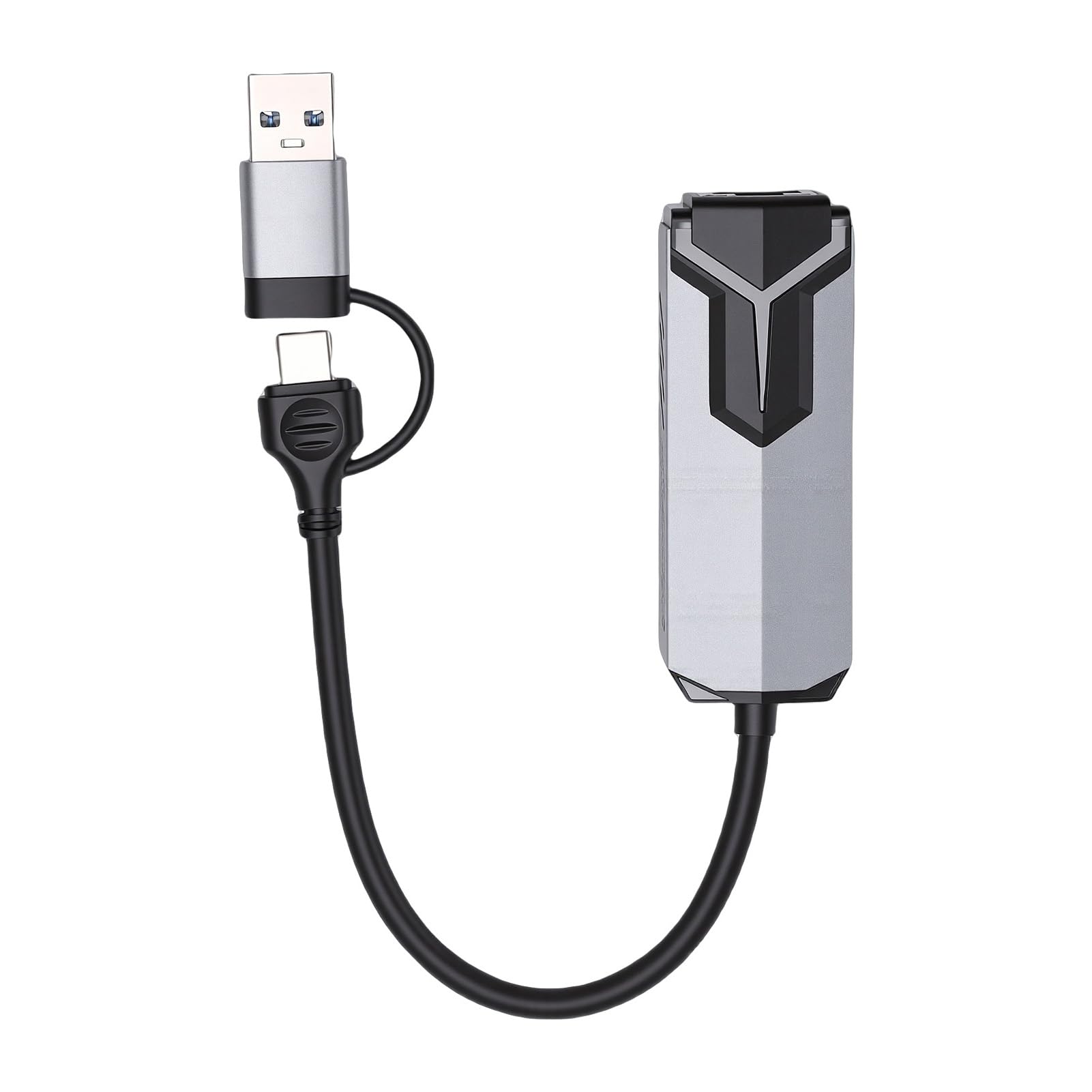 Goshyda Adaptateur Ethernet USB C vers 5 Go, Adaptateur Réseau 5 Gigabit avec Port USB A, Plug and Play en Aluminium pour Ordinateur Portable Wins 10/11 OS X Thunderbolt 4