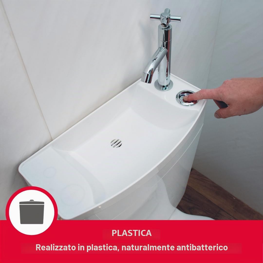 Wirquin 50720090 Cassetta Iseo bassa lavamani FR, bianca, H 412 mm x L 380 mm x P 180 mm