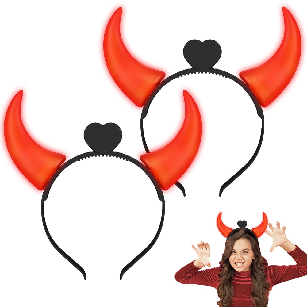Alaoo 2PCS Devil Horns Head Band